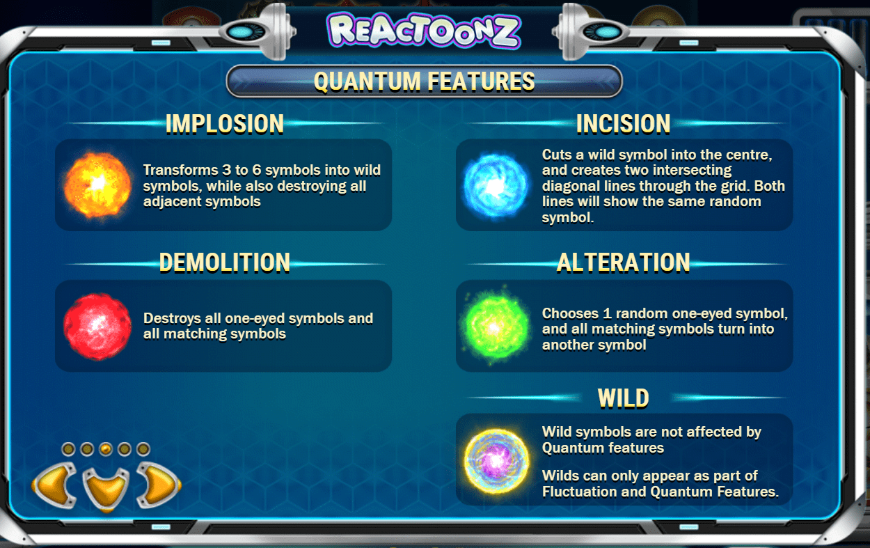 Reactoonz bonuses